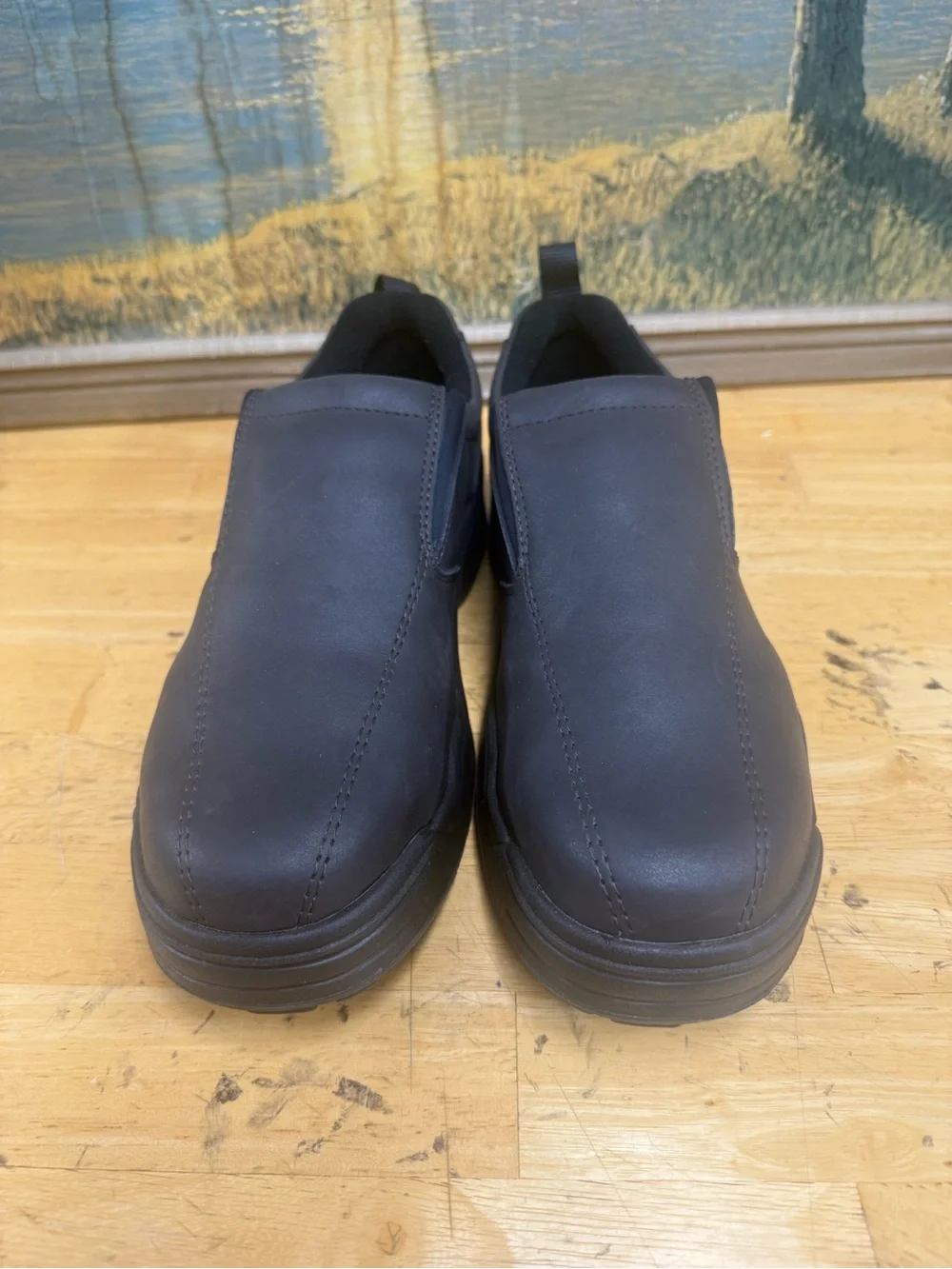 Worx by red wing shoes style 6558 Men Slip-On Composite toe Brown leather Sz 8M